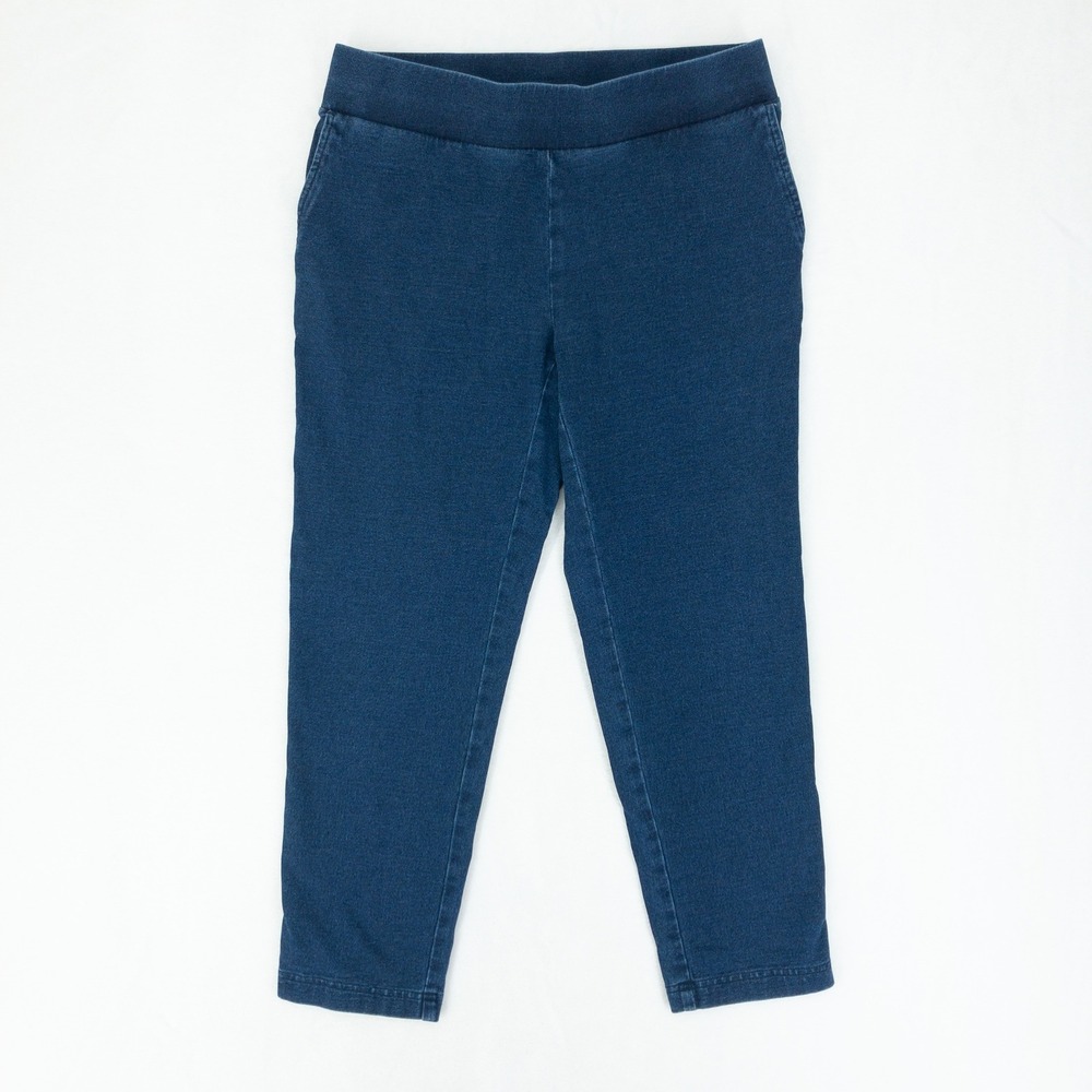 Pure Jill Indigo Slim Crops Pants Womens XS Petite Blue Knit‎ Denim Stretch